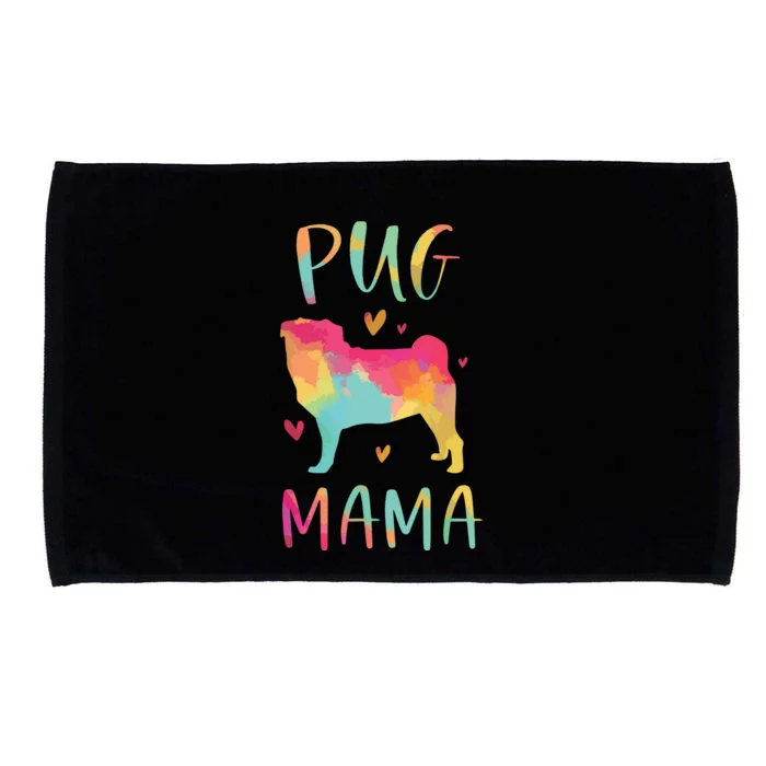 Pug Mama Colorful Pug Gifts Dog Mom Microfiber Hand Towel