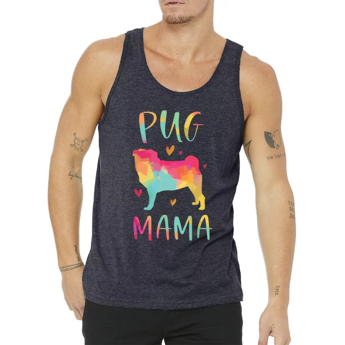 Pug Mama Colorful Pug Gifts Dog Mom Tank Top