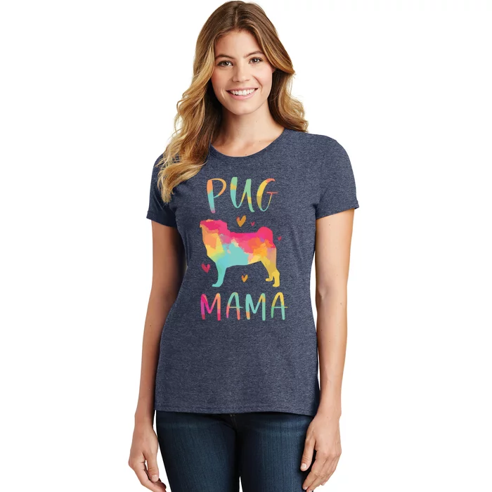 Pug Mama Colorful Pug Gifts Dog Mom Women's T-Shirt