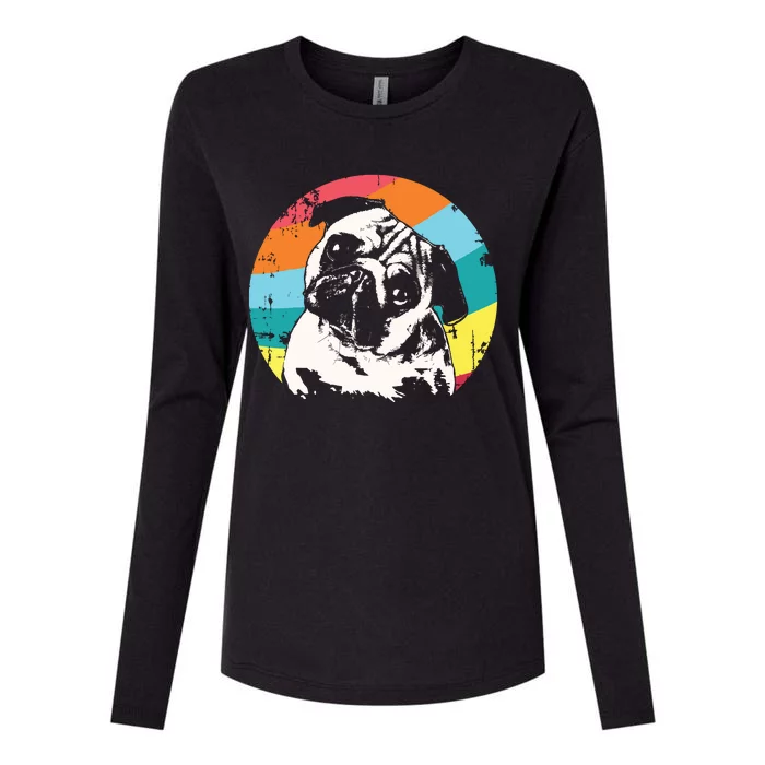 Pug Mops Carlin Dog Breed Womens Cotton Relaxed Long Sleeve T-Shirt