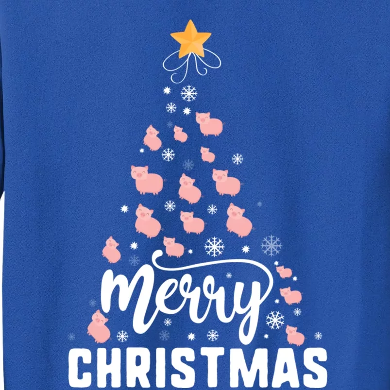 Pig Merry Christmas Tree Family Xmas Holidays Gift Tall Sweatshirt