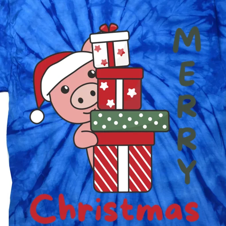 Pig Merry Christmas Winter Pigs Christmas Great Gift Tie-Dye T-Shirt