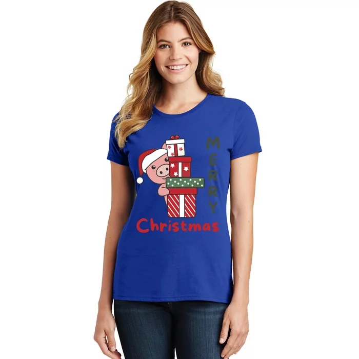 Pig Merry Christmas Winter Pigs Christmas Great Gift Women's T-Shirt