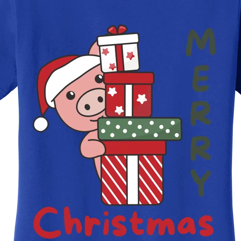 Pig Merry Christmas Winter Pigs Christmas Great Gift Women's T-Shirt