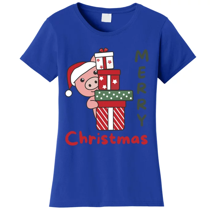 Pig Merry Christmas Winter Pigs Christmas Great Gift Women's T-Shirt