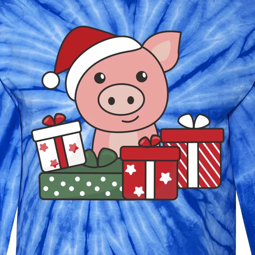 Pig Merry Christmas Winter Pigs Christmas Gift Tie-Dye Long Sleeve Shirt