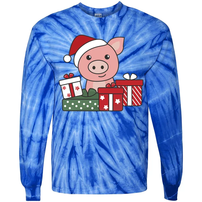 Pig Merry Christmas Winter Pigs Christmas Gift Tie-Dye Long Sleeve Shirt