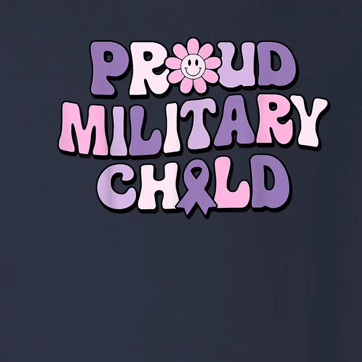 Proud Military Child Groovy Purple Up For Military Toddler Long Sleeve Shirt