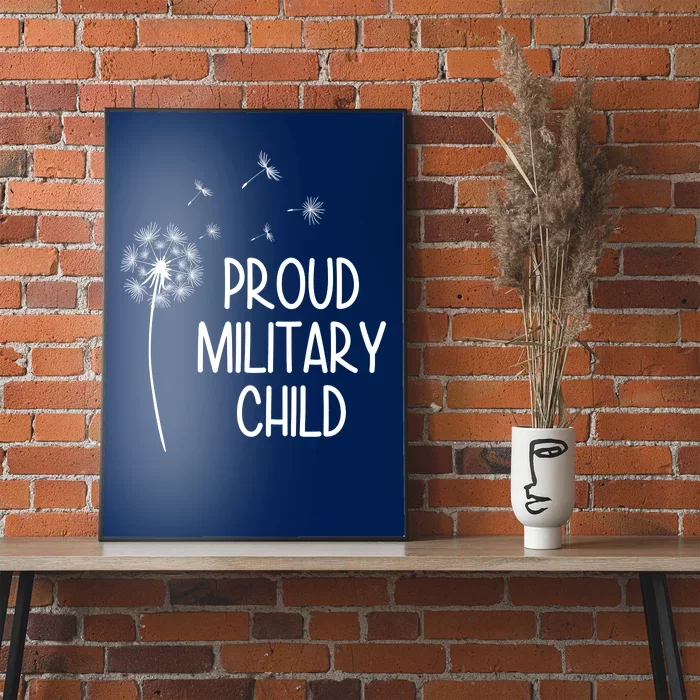 Proud Military Child Dandelion Purple Up Poster