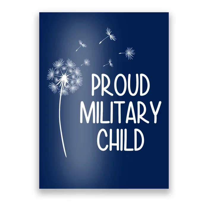 Proud Military Child Dandelion Purple Up Poster