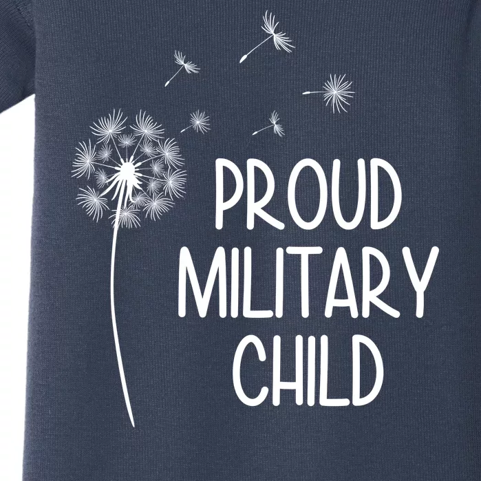 Proud Military Child Dandelion Purple Up Baby Bodysuit