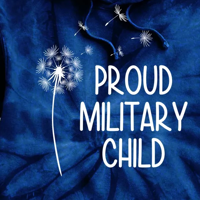 Proud Military Child Dandelion Purple Up Tie Dye Hoodie