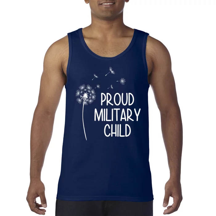 Proud Military Child Dandelion Purple Up Tank Top