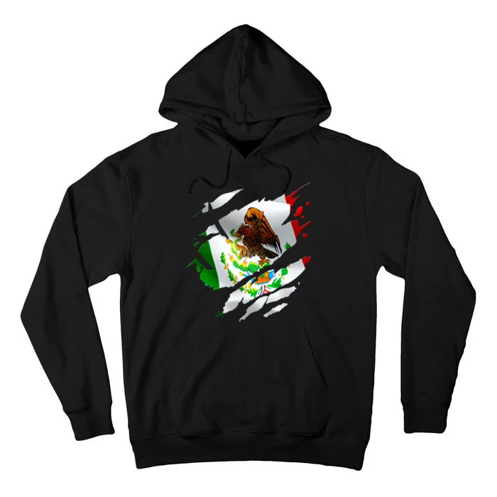 Proud Mexican Chicano Latino Torn Ripped Mexico Flag Tall Hoodie