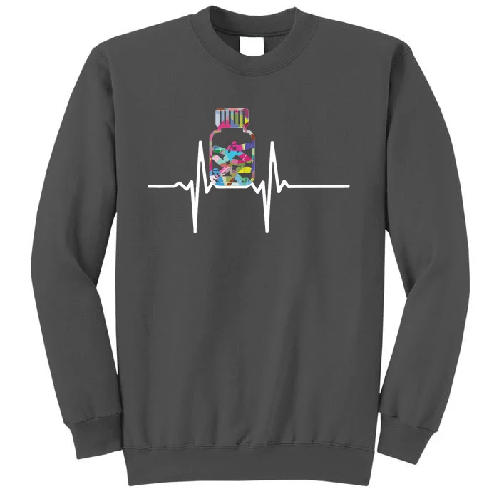 Pharmacist Medical Chemist Pharmacy Heartbeats Meds Tall Sweatshirt