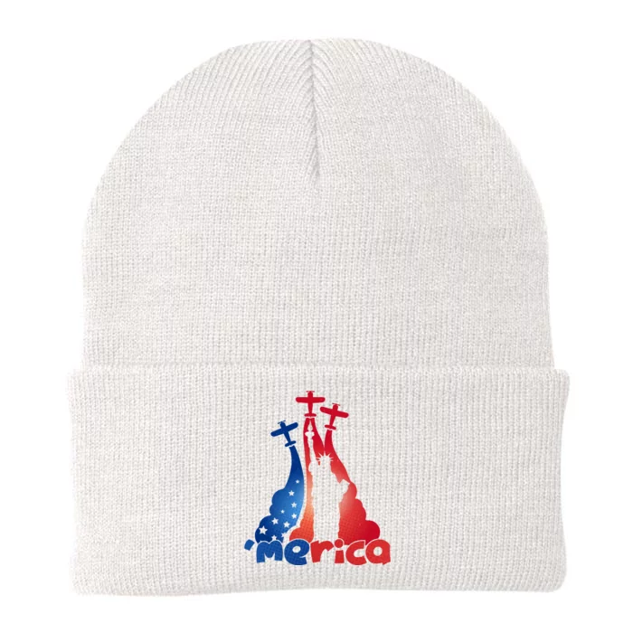 Patriotic Merica Classic Airplane Airshow Statue Of Liberty Knit Cap Winter Beanie