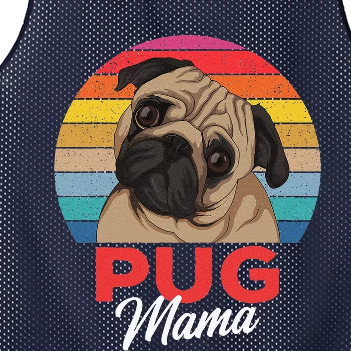 Pug Mama Cute Dog Mom Funny Gift Mesh Reversible Basketball Jersey Tank