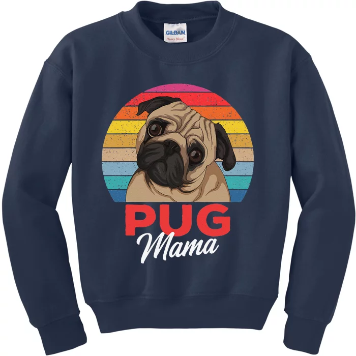 Pug Mama Cute Dog Mom Funny Gift Kids Sweatshirt