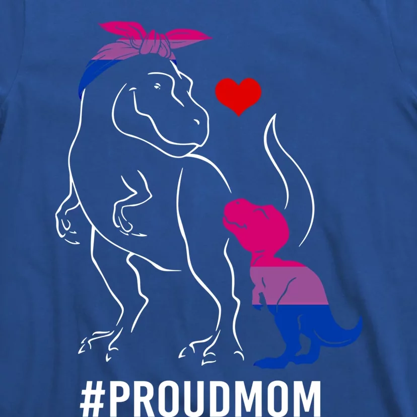 Proud Mom Dinosaur T Rex Mama Bisexual Pride Gift T-Shirt