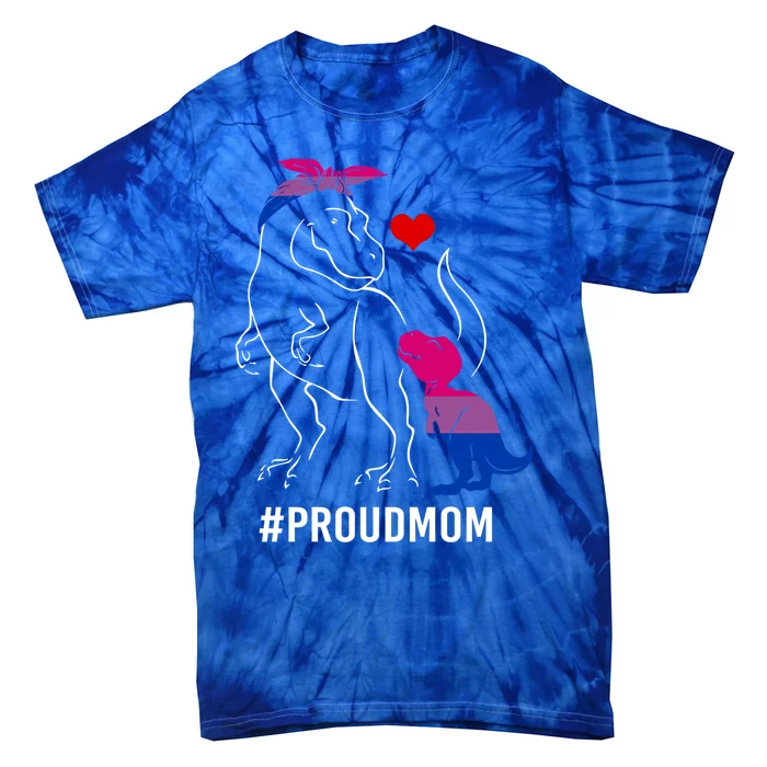 Proud Mom Dinosaur T Rex Mama Bisexual Pride Gift Tie-Dye T-Shirt