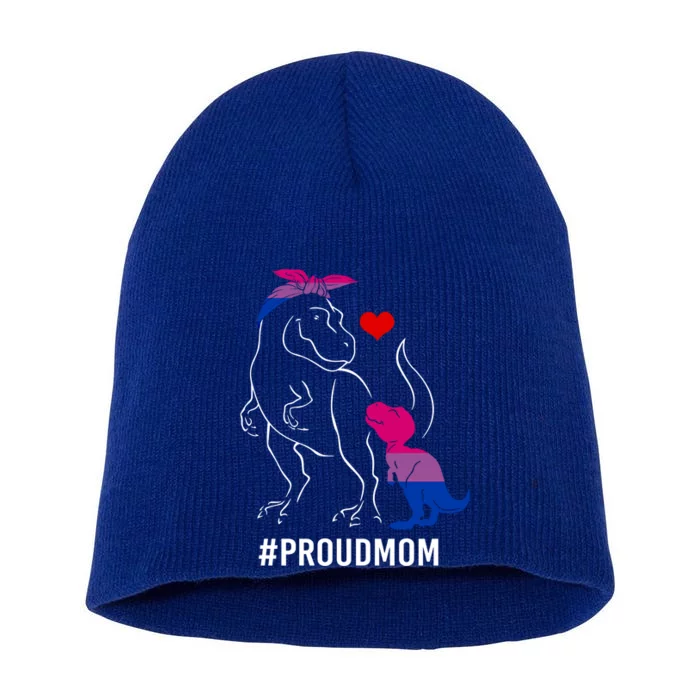 Proud Mom Dinosaur T Rex Mama Bisexual Pride Gift Short Acrylic Beanie