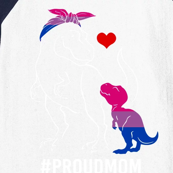 Proud Mom Dinosaur T Rex Mama Bisexual Pride Gift Baseball Sleeve Shirt