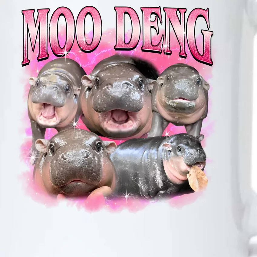 Pink Moo Deng Meme Hippo Funny Black Color Changing Mug