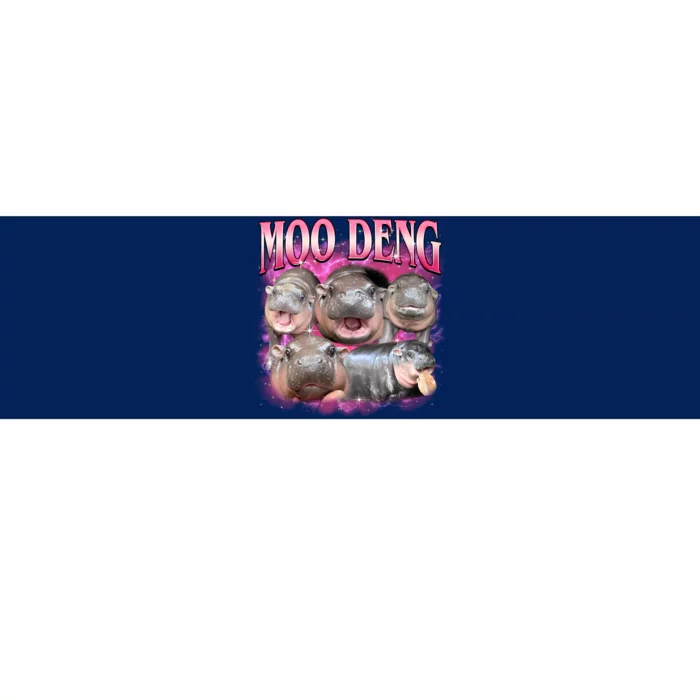 Pink Moo Deng Meme Hippo Funny Bumper Sticker