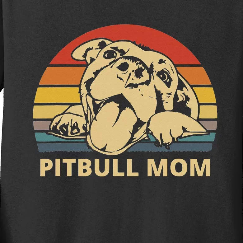 Pitbull Mom design for Pitbull and Pibble Moms Kids Long Sleeve Shirt