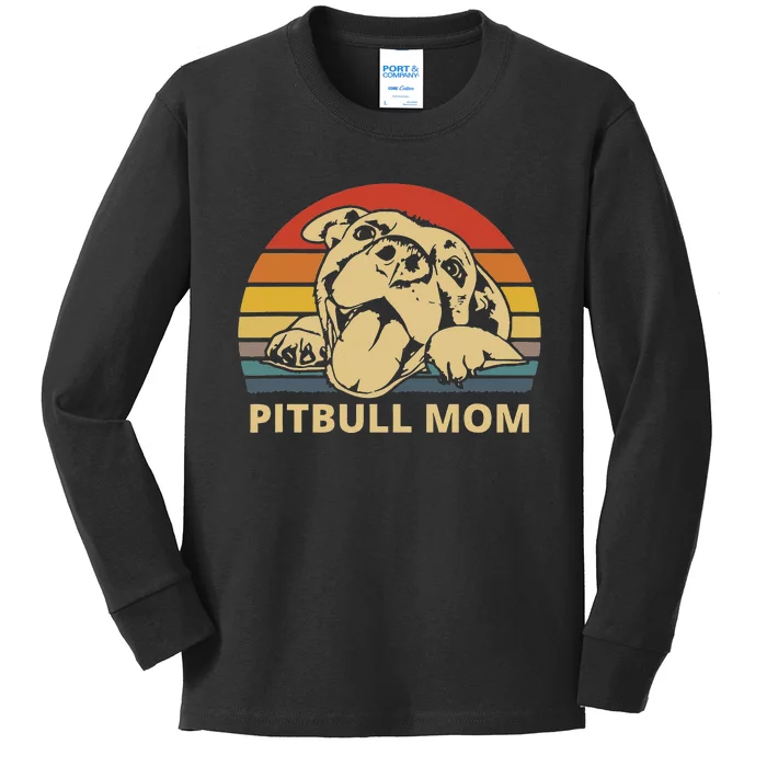 Pitbull Mom design for Pitbull and Pibble Moms Kids Long Sleeve Shirt