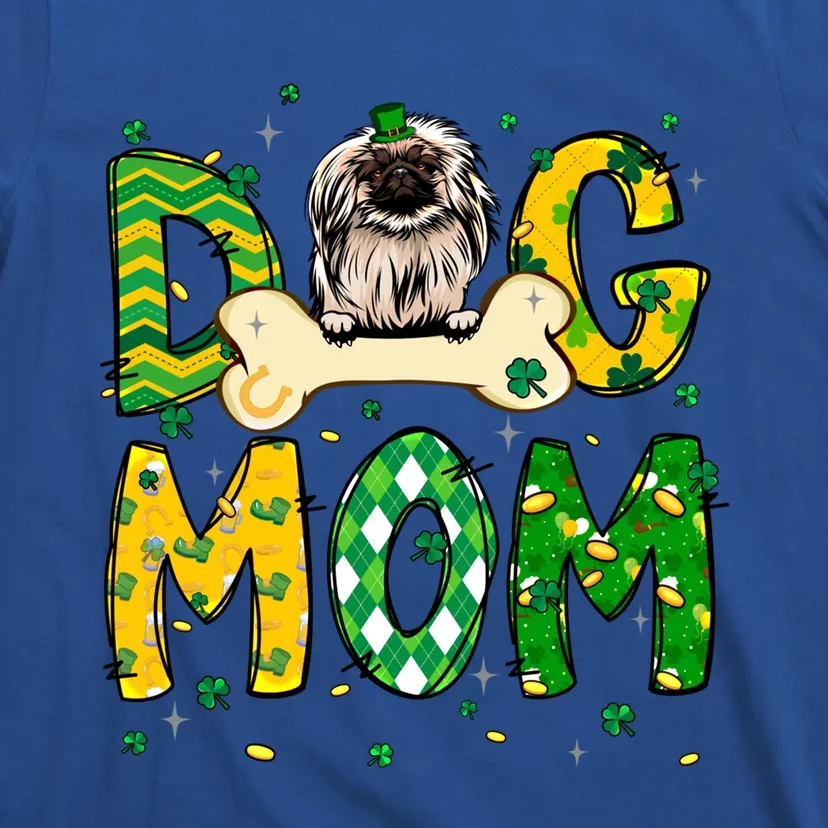 Pekingese Mom Dog Mom Shamrock St Patrick's Day Funny Gift T-Shirt