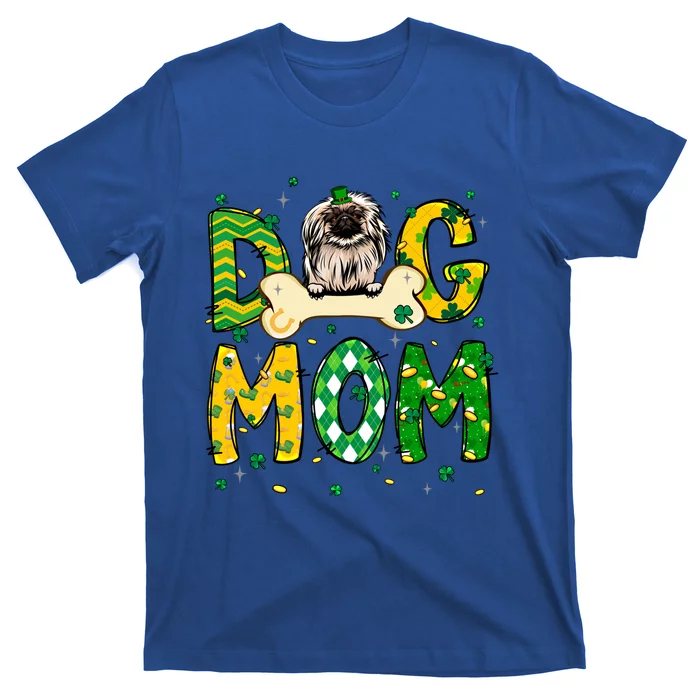 Pekingese Mom Dog Mom Shamrock St Patrick's Day Funny Gift T-Shirt