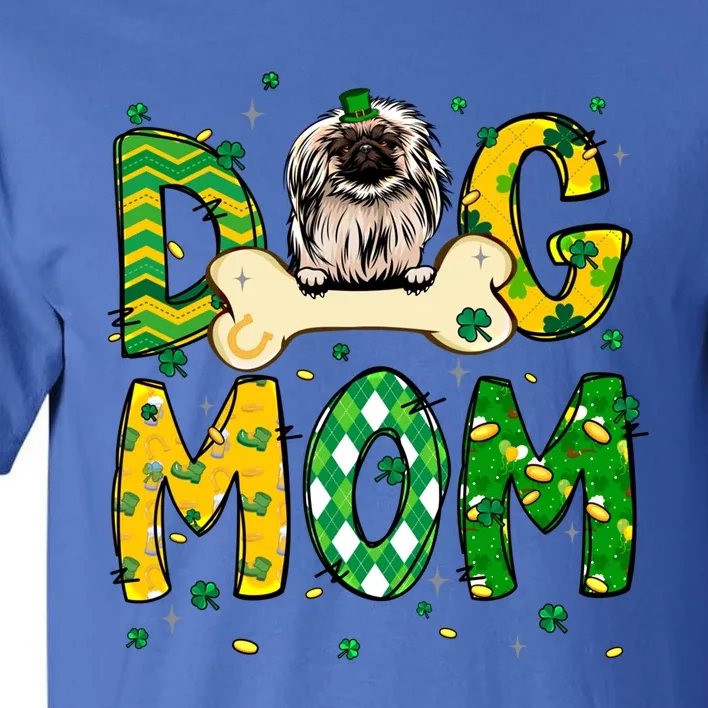 Pekingese Mom Dog Mom Shamrock St Patrick's Day Funny Gift Tall T-Shirt