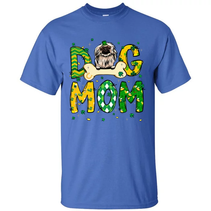 Pekingese Mom Dog Mom Shamrock St Patrick's Day Funny Gift Tall T-Shirt