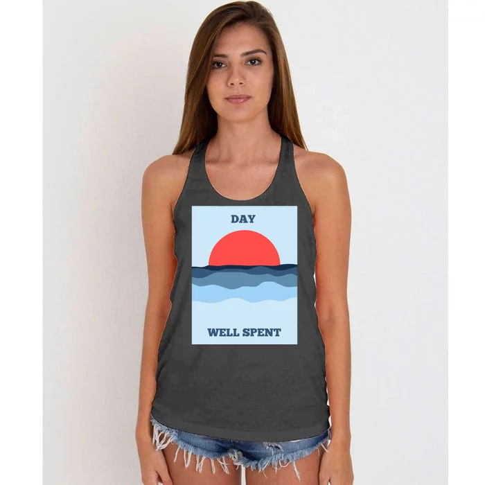 Positive Messaging Day Well Spent Surf And Street Wear Women's Knotted Racerback Tank