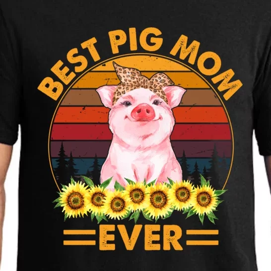 Pig Mothers Day Best Pig Mom Ever Farmer Farming Pig Lover Gift Pajama Set