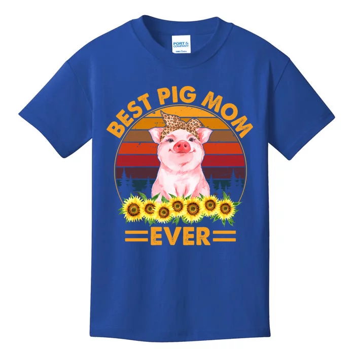 Pig Mothers Day Best Pig Mom Ever Farmer Farming Pig Lover Gift Kids T-Shirt