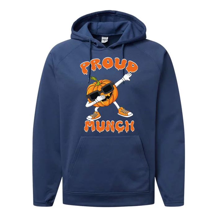 Proud Munch Dabbing Dancing Pumpkin Cool Halloween Pajamas Gift Performance Fleece Hoodie