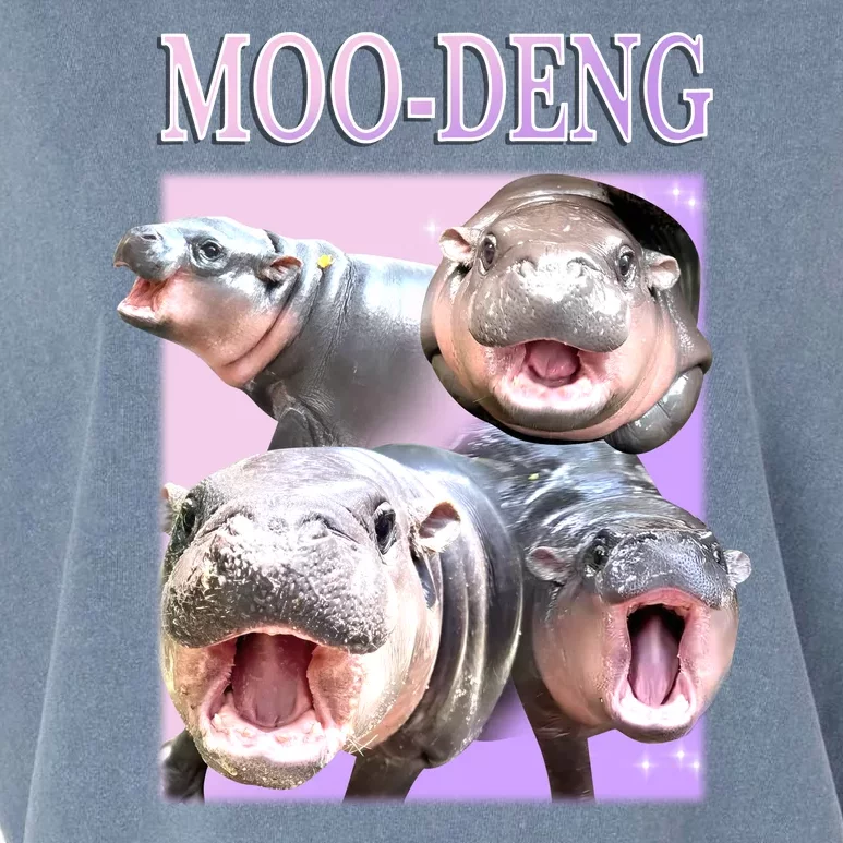 Purple Moo Deng Meme Hippo Funny Garment-Dyed Women's Muscle Tee