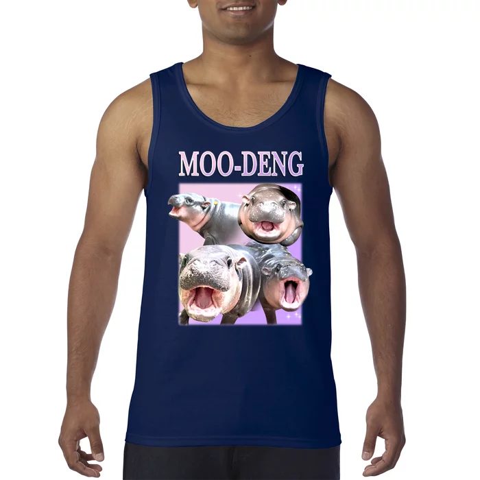 Purple Moo Deng Meme Hippo Funny Tank Top