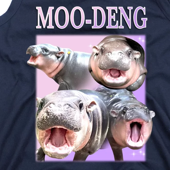 Purple Moo Deng Meme Hippo Funny Tank Top