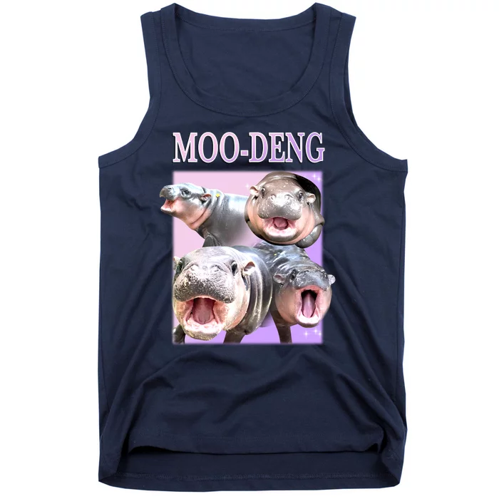 Purple Moo Deng Meme Hippo Funny Tank Top