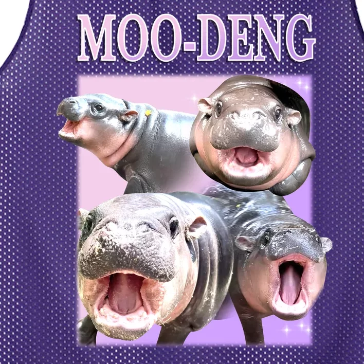 Purple Moo Deng Meme Hippo Funny Mesh Reversible Basketball Jersey Tank