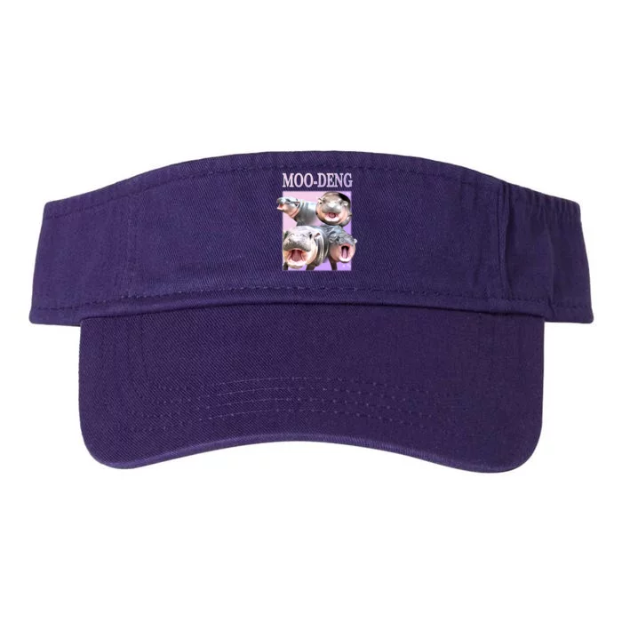 Purple Moo Deng Meme Hippo Funny Valucap Bio-Washed Visor