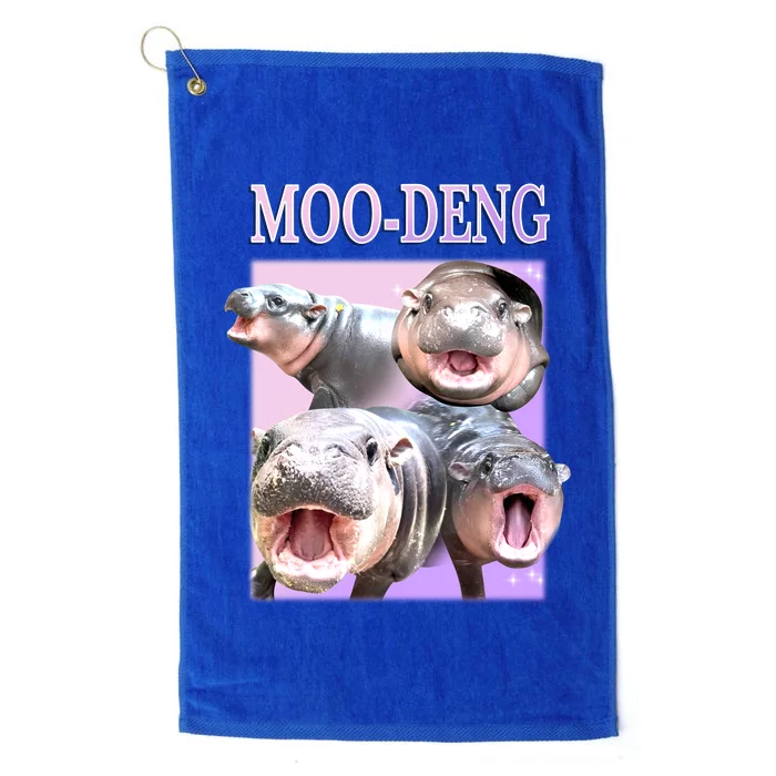 Purple Moo Deng Meme Hippo Funny Platinum Collection Golf Towel