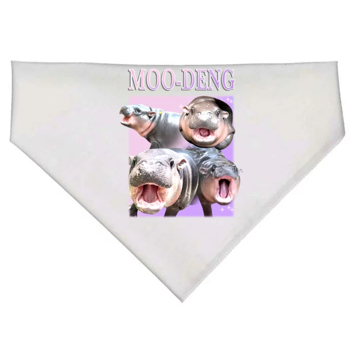 Purple Moo Deng Meme Hippo Funny USA-Made Doggie Bandana