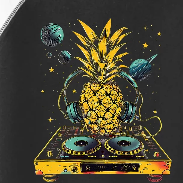 Pineapple Music Dj Space Turntable Dj Pineapple Fruits Edm Toddler Fine Jersey T-Shirt