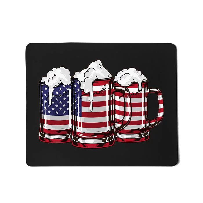 Patriotic Memorial Day Usa American Flag Mousepad