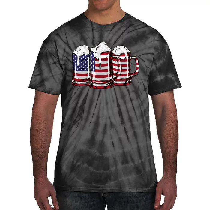 Patriotic Memorial Day Usa American Flag Tie-Dye T-Shirt