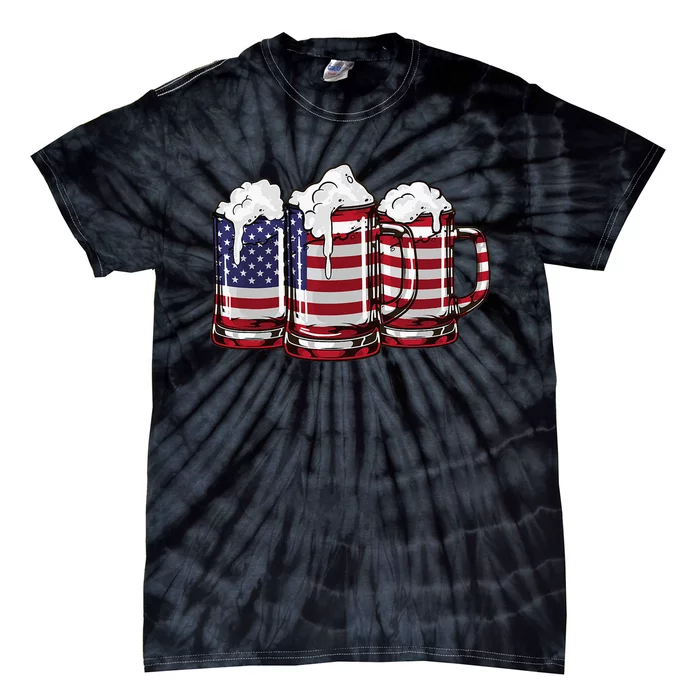 Patriotic Memorial Day Usa American Flag Tie-Dye T-Shirt